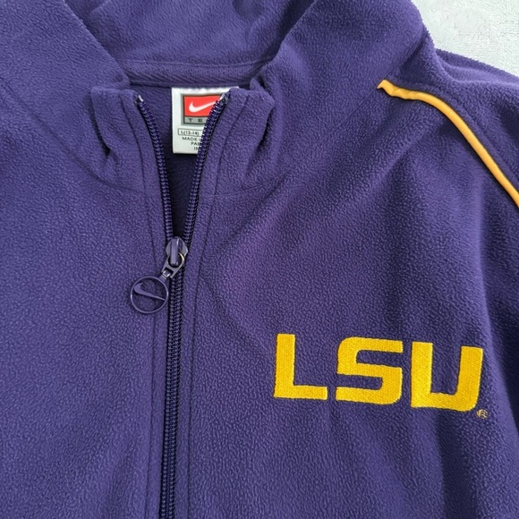 LSU Nike Youth Fleece Zippered Sweater Jacket L 12-14 - Picture 2 of 13